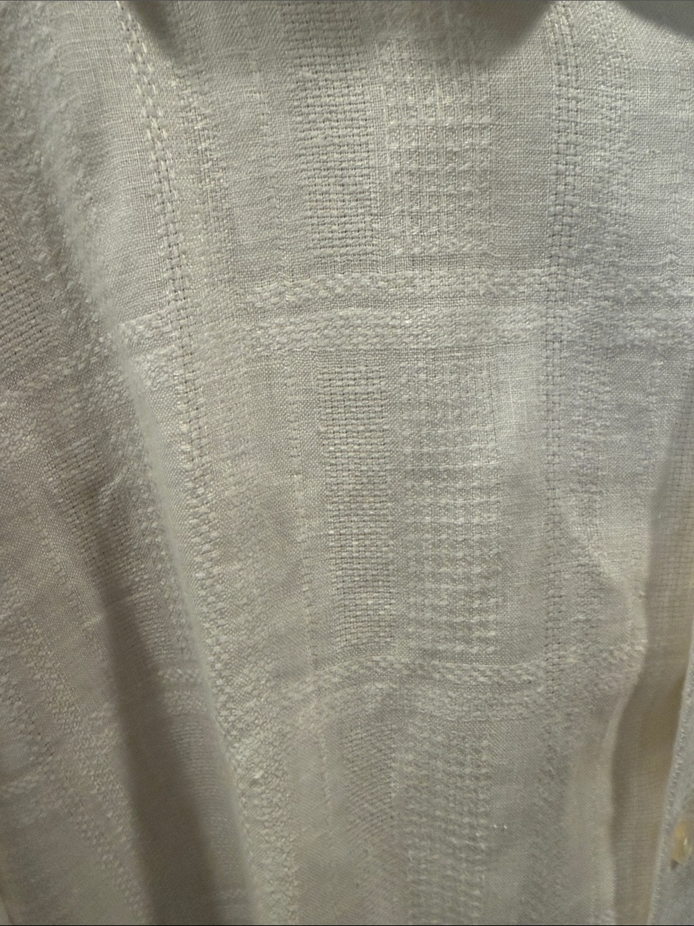 Tommy Bahama Men's White Linen Long Sleeve Button Down Shirt - Picture 3 of 4